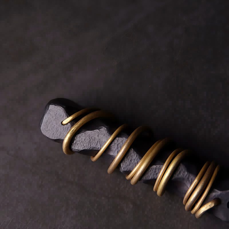 チベット黒檀と真鍮の平和のネックレス ペンダント Tibetan Ebony Wood Peace Necklace Pendant