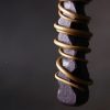 チベット黒檀と真鍮の平和のネックレス ペンダント Tibetan Ebony Wood Peace Necklace Pendant