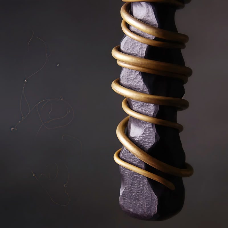 チベット黒檀と真鍮の平和のネックレス ペンダント Tibetan Ebony Wood Peace Necklace Pendant