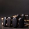 Tibetan Ebony Wood Copper Double Layer Bracelet Tibetan Ebony Wood Copper Double Layer Bracelet