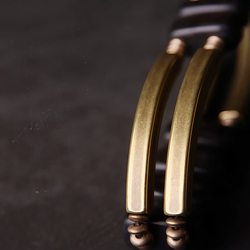 Tibetan Ebony Wood Copper Double Layer Bracelet Tibetan Ebony Wood Copper Double Layer Bracelet