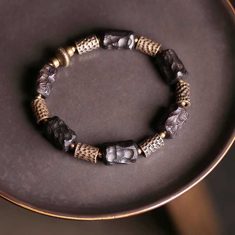 Tibetan Ebony Wood Copper Peace Bracelet Tibetan Ebony Wood Copper Peace Bracelet