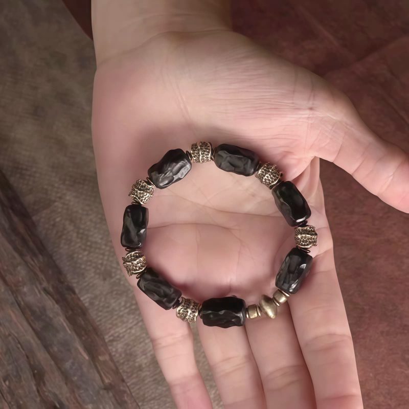 Tibetan Ebony Wood Copper Peace Bracelet Tibetan Ebony Wood Copper Peace Bracelet
