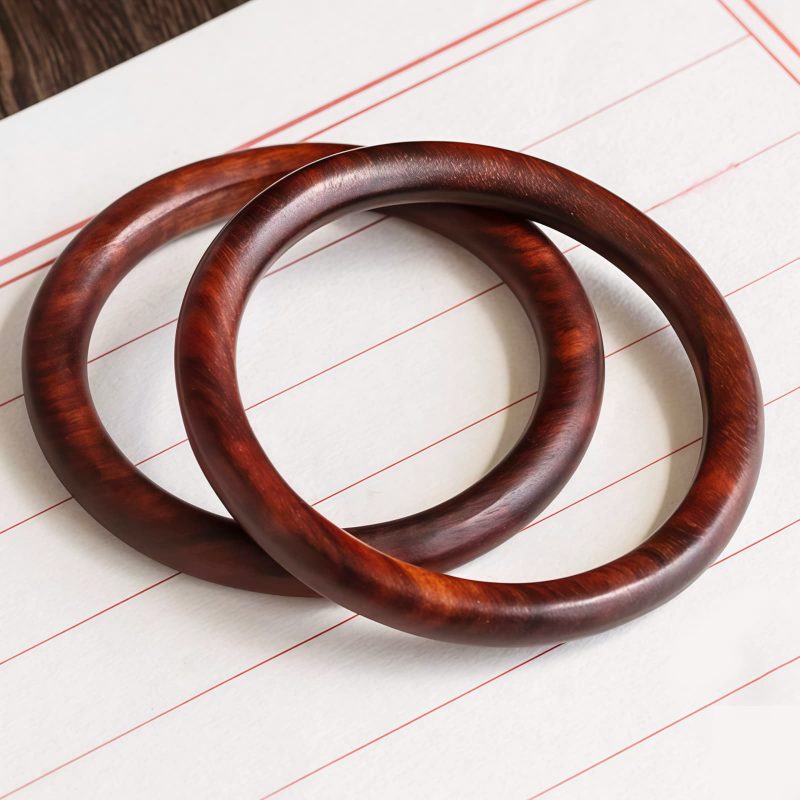 チベット産 小葉紫檀・緑檀・黒檀 守護バングル Tibetan Red and Green Sandalwood Protection Bangle