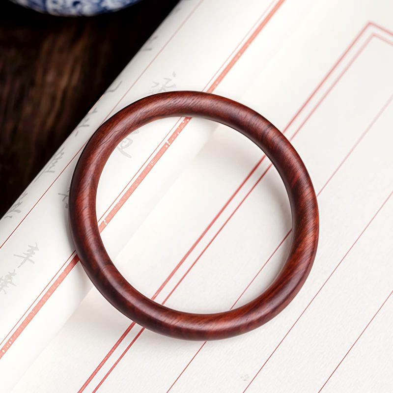 チベット産 小葉紫檀・緑檀・黒檀 守護バングル Tibetan Red and Green Sandalwood Protection Bangle