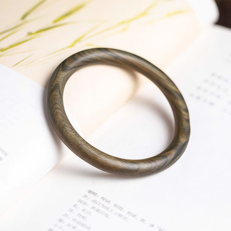 チベット産 小葉紫檀・緑檀・黒檀 守護バングル Tibetan Red and Green Sandalwood Protection Bangle