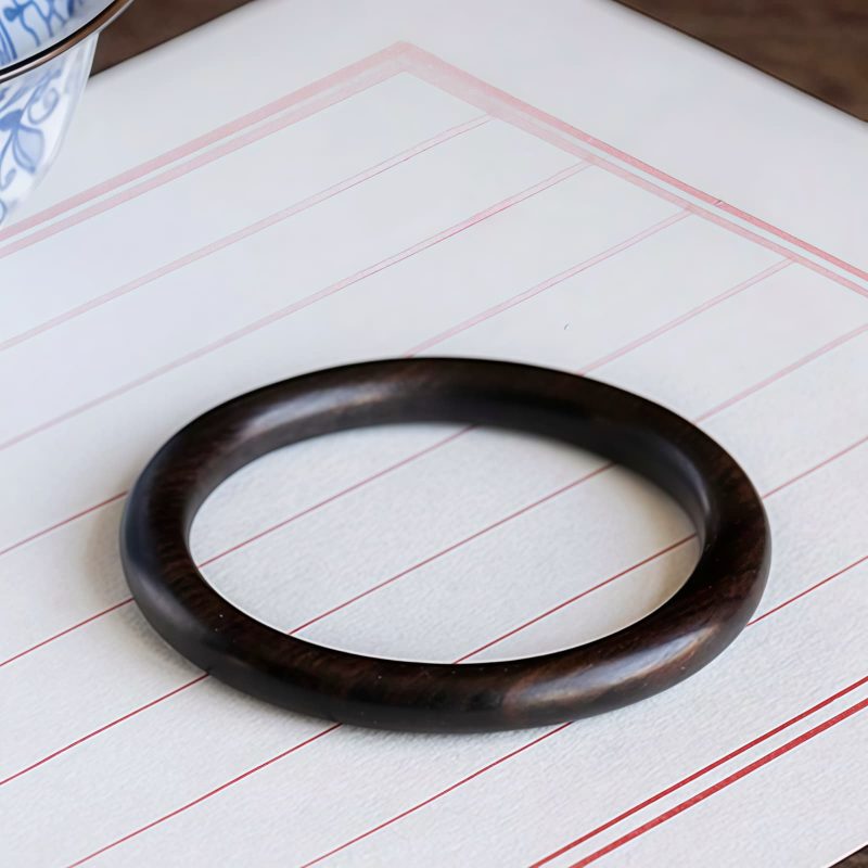 チベット産 小葉紫檀・緑檀・黒檀 守護バングル Tibetan Red and Green Sandalwood Protection Bangle