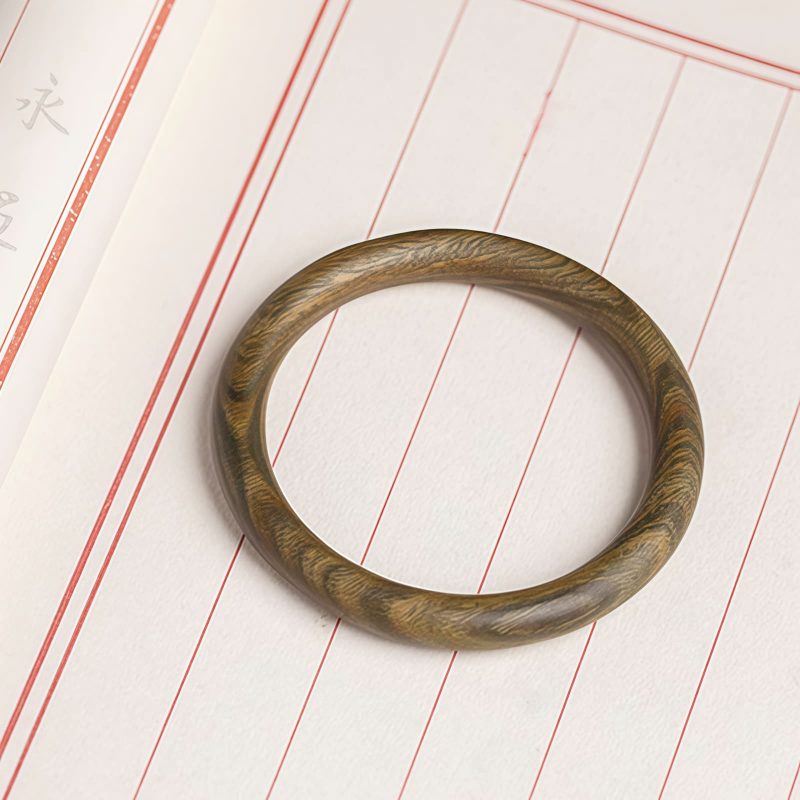 チベット産 小葉紫檀・緑檀・黒檀 守護バングル Tibetan Red and Green Sandalwood Protection Bangle