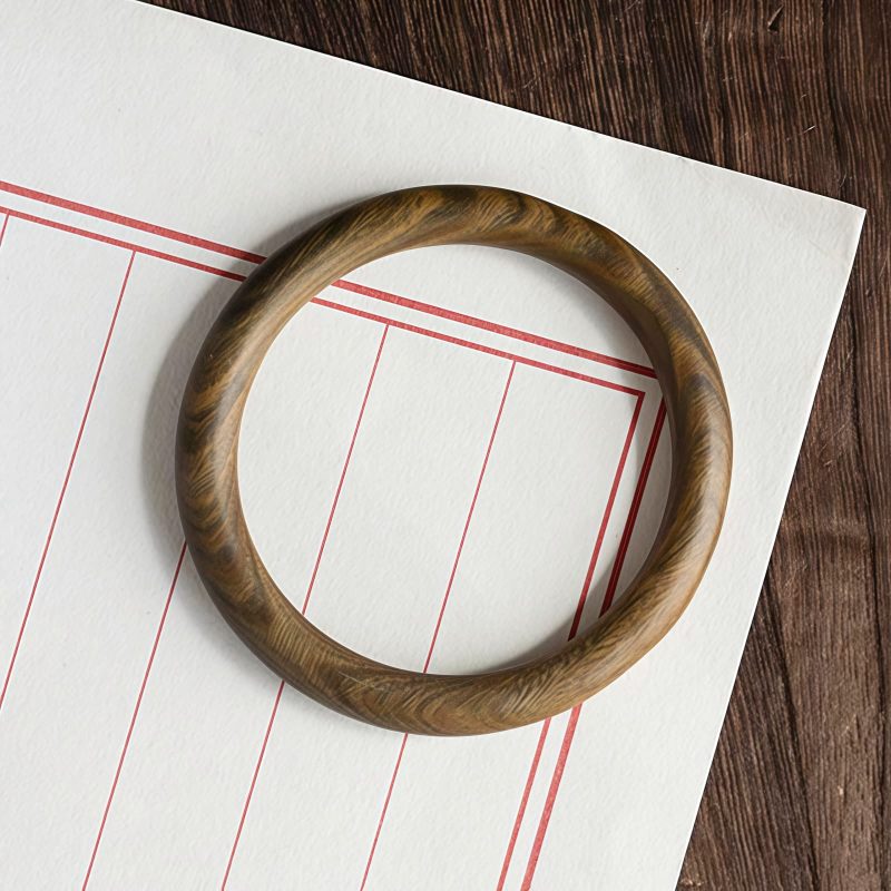 チベット産 小葉紫檀・緑檀・黒檀 守護バングル Tibetan Red and Green Sandalwood Protection Bangle