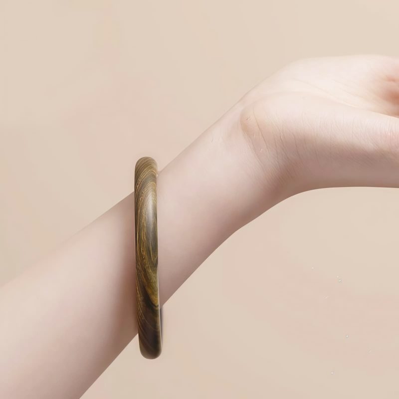 チベット産 小葉紫檀・緑檀・黒檀 守護バングル Tibetan Red and Green Sandalwood Protection Bangle