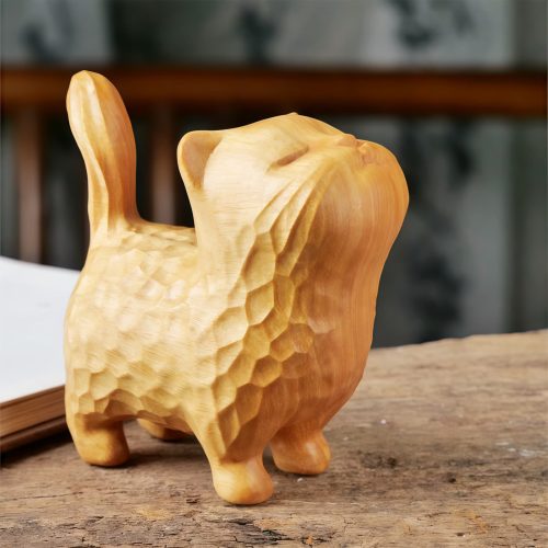 Tibetan Sandalwood Mini Cat Decoration