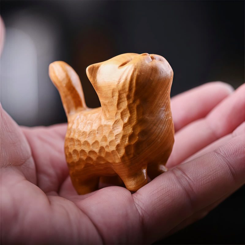 Tibetan Sandalwood Mini Cat Decoration Tibetan Sandalwood Mini Cat Decoration