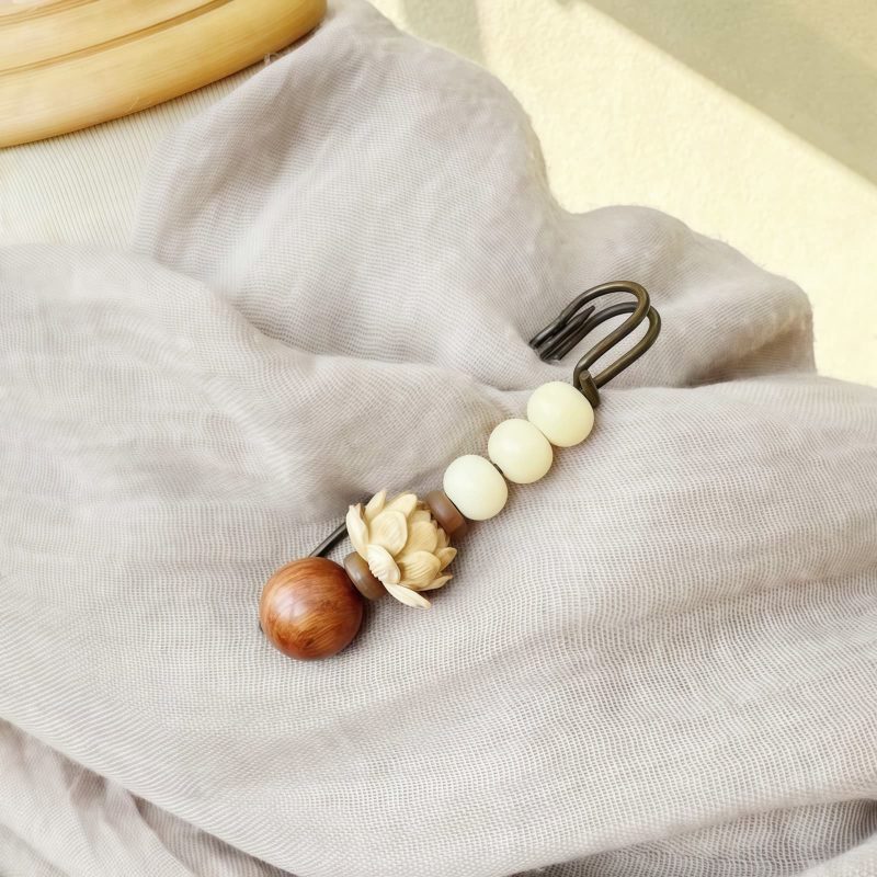 Vintage Bodhi Seed Sandalwood Peace Brooch Vintage Bodhi Seed Sandalwood Peace Brooch