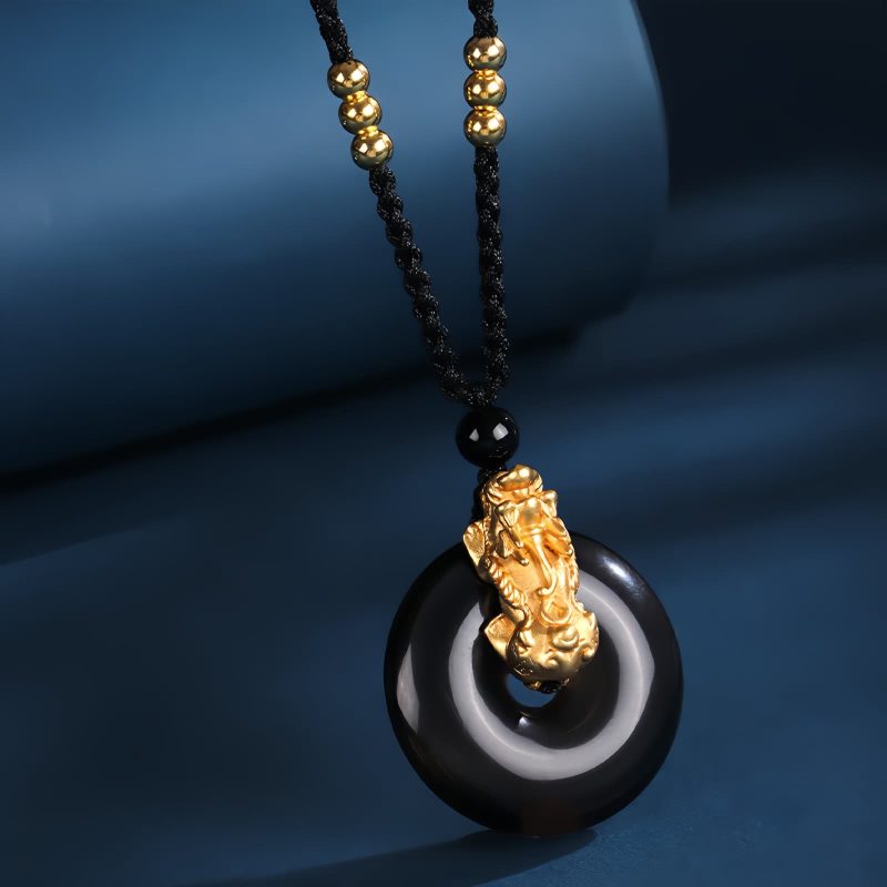 Black Onyx PiXiu Fortune Necklace Black Onyx PiXiu Fortune Necklace