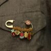 Brass Fu Character Butterfly Luck Brooch Brass Fu Character Butterfly Luck Brooch