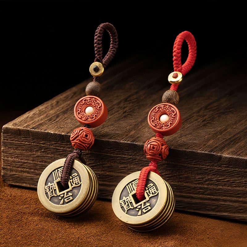 Feng Shui Five Emperor Coins Wealth Keychain Feng Shui Five Emperor Coins Wealth Keychain