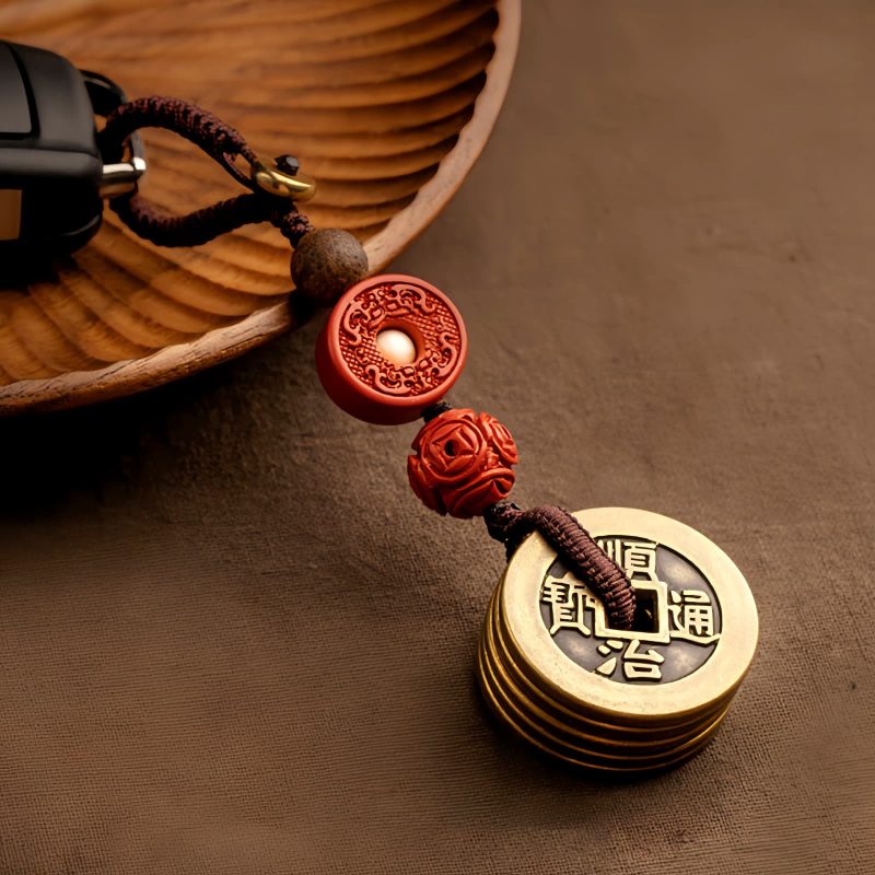 Feng Shui Five Emperor Coins Wealth Keychain Feng Shui Five Emperor Coins Wealth Keychain