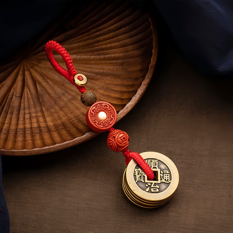 Feng Shui Five Emperor Coins Wealth Keychain Feng Shui Five Emperor Coins Wealth Keychain