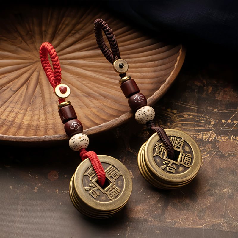 Feng Shui Five Emperor Coins Wealth Keychain Feng Shui Five Emperor Coins Wealth Keychain