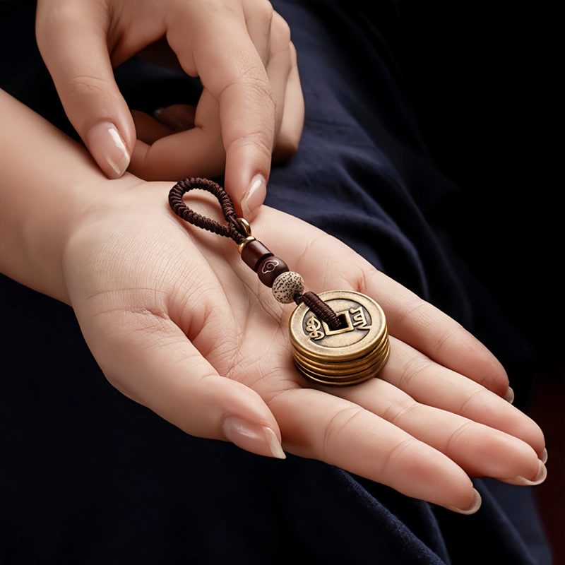 Feng Shui Five Emperor Coins Wealth Keychain Feng Shui Five Emperor Coins Wealth Keychain