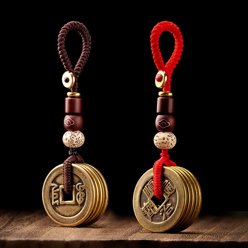 Feng Shui Five Emperor Coins Wealth Keychain Feng Shui Five Emperor Coins Wealth Keychain