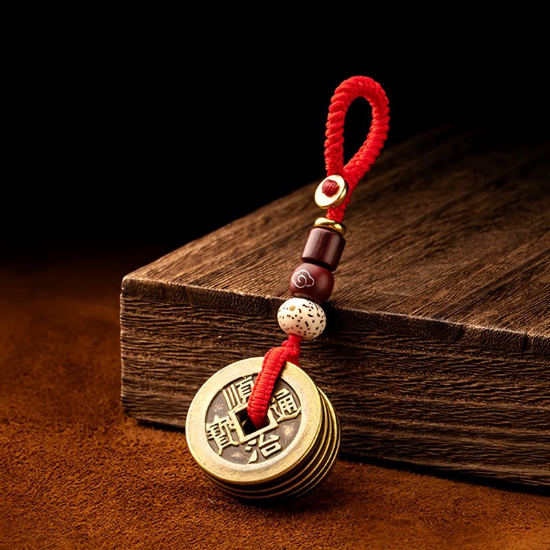 Feng Shui Five Emperor Coins Wealth Keychain Feng Shui Five Emperor Coins Wealth Keychain