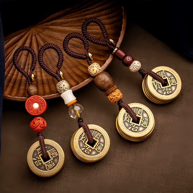 Feng Shui Five Emperor Coins Wealth Keychain Feng Shui Five Emperor Coins Wealth Keychain