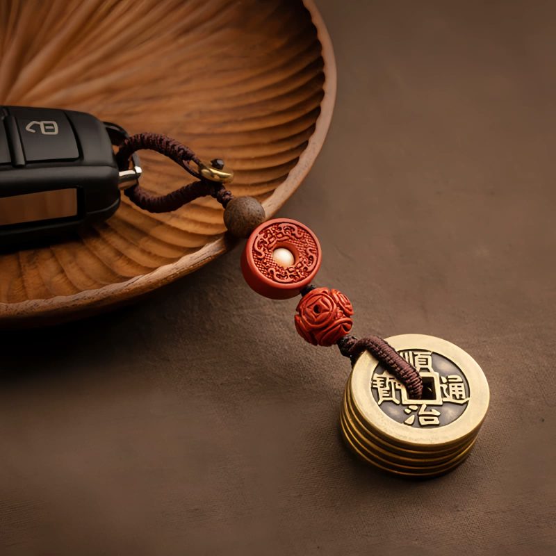 Feng Shui Five Emperor Coins Wealth Keychain Feng Shui Five Emperor Coins Wealth Keychain
