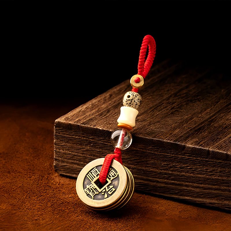 Feng Shui Five Emperor Coins Wealth Keychain Feng Shui Five Emperor Coins Wealth Keychain