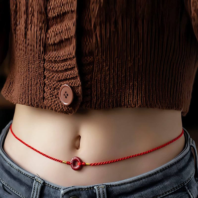 Natural Cinnabar Blessing Belly Chain Natural Cinnabar Blessing Belly Chain