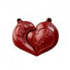 Natural Cinnabar Love Heart Couple Necklace Natural Cinnabar Love Heart Couple Necklace