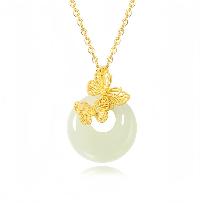 Natural Hetian Jade Butterfly Necklace Natural Hetian Jade Butterfly Necklace