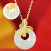 Natural Hetian Jade Butterfly Necklace Natural Hetian Jade Butterfly Necklace