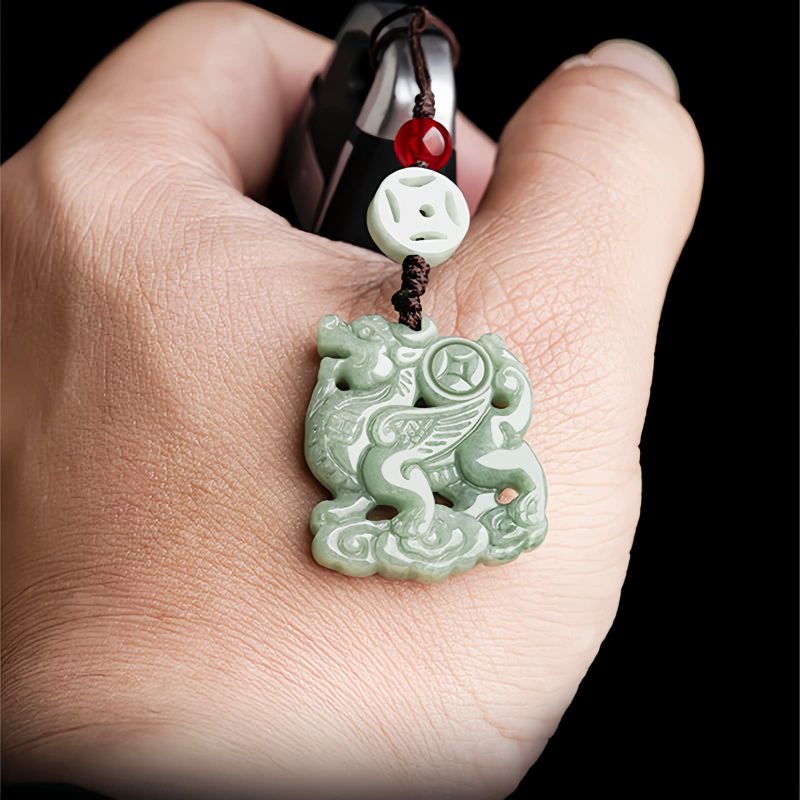Natural Jade Kirin Phone Hanging Decoration Natural Jade Kirin Phone Hanging Decoration