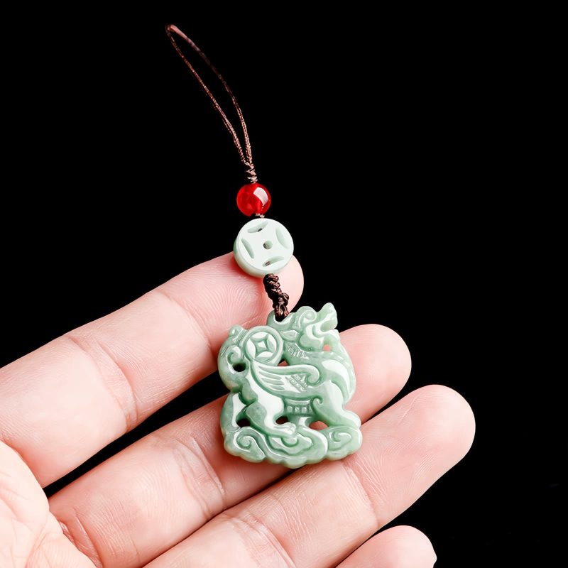 Natural Jade Kirin Phone Hanging Decoration Natural Jade Kirin Phone Hanging Decoration