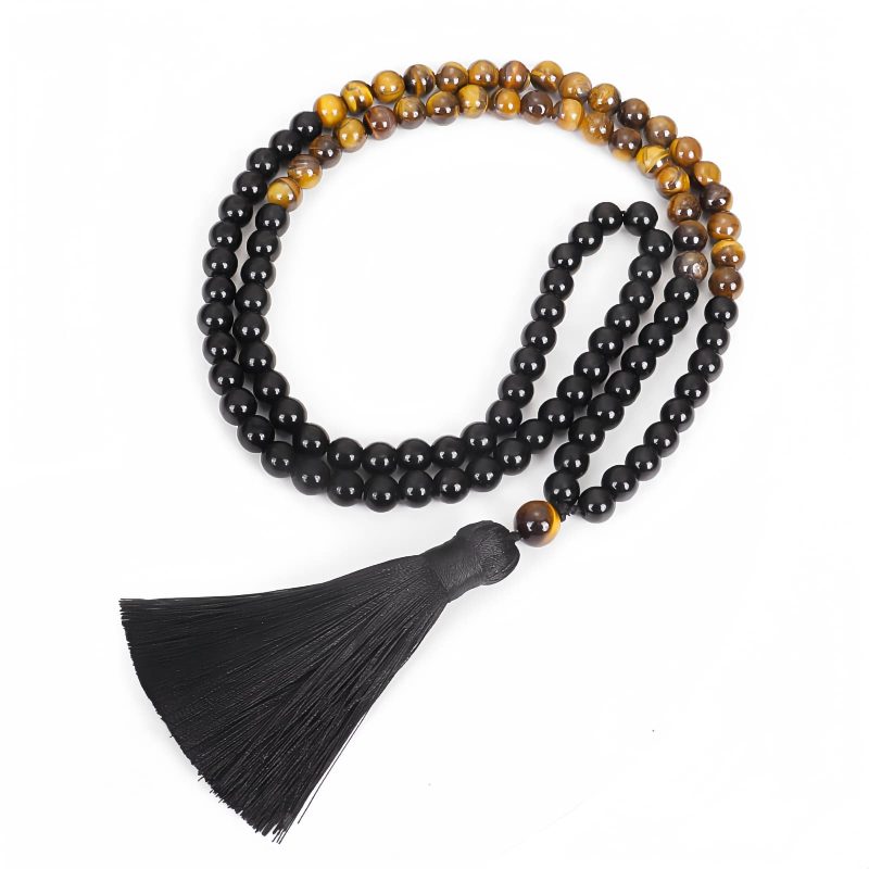 Tibetan Black Onyx Tiger Eye Protection Necklace Tibetan Black Onyx Tiger Eye Protection Necklace