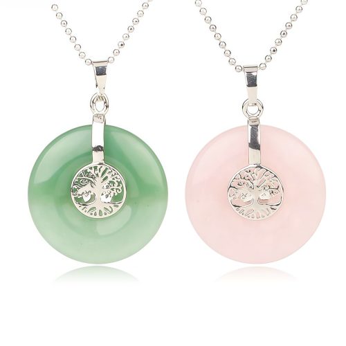 Tree of Life Amethyst & Rose Quartz Necklace