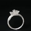 925 Silver Adjustable Healing Ring with White Crystal Skeleton Flower 925 Silver Adjustable Healing Ring with White Crystal Skeleton Flower