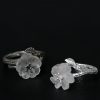 925 Silver Adjustable Healing Ring with White Crystal Skeleton Flower 925 Silver Adjustable Healing Ring with White Crystal Skeleton Flower