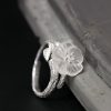 925 Silver Adjustable Healing Ring with White Crystal Skeleton Flower 925 Silver Adjustable Healing Ring with White Crystal Skeleton Flower