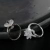 925 Silver Adjustable Healing Ring with White Crystal Skeleton Flower 925 Silver Adjustable Healing Ring with White Crystal Skeleton Flower