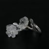 925 Silver Adjustable Healing Ring with White Crystal Skeleton Flower 925 Silver Adjustable Healing Ring with White Crystal Skeleton Flower