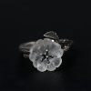 925 Silver Adjustable Healing Ring with White Crystal Skeleton Flower 925 Silver Adjustable Healing Ring with White Crystal Skeleton Flower
