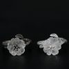 925 Silver Adjustable Healing Ring with White Crystal Skeleton Flower 925 Silver Adjustable Healing Ring with White Crystal Skeleton Flower