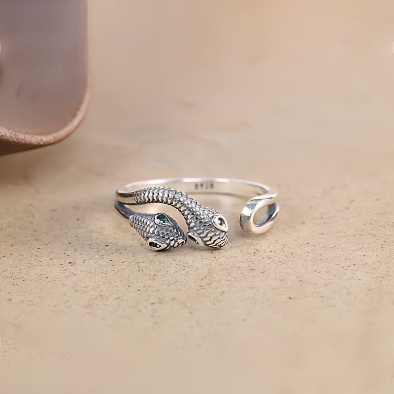925 Silver Chinese Zodiac Snake Open Ring 925 Silver Chinese Zodiac Snake Open Ring