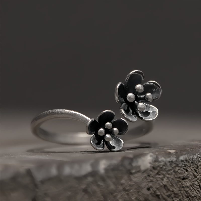 925 Silver Flower Adjustable Ring 925 Silver Flower Adjustable Ring
