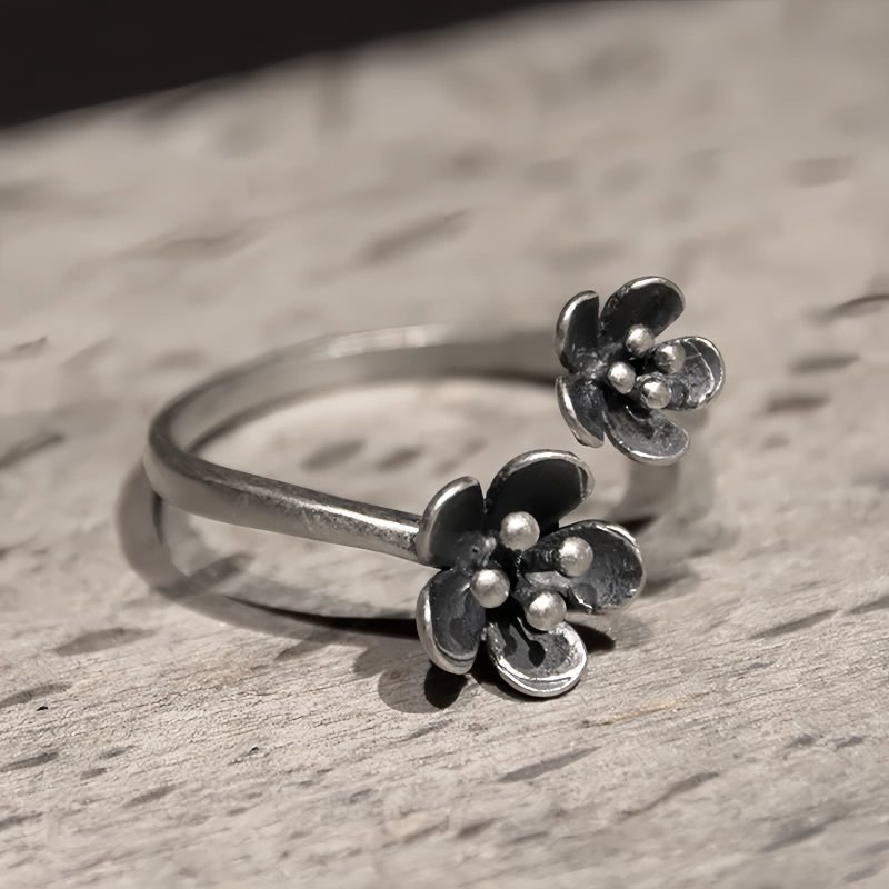 925 Silver Flower Adjustable Ring 925 Silver Flower Adjustable Ring