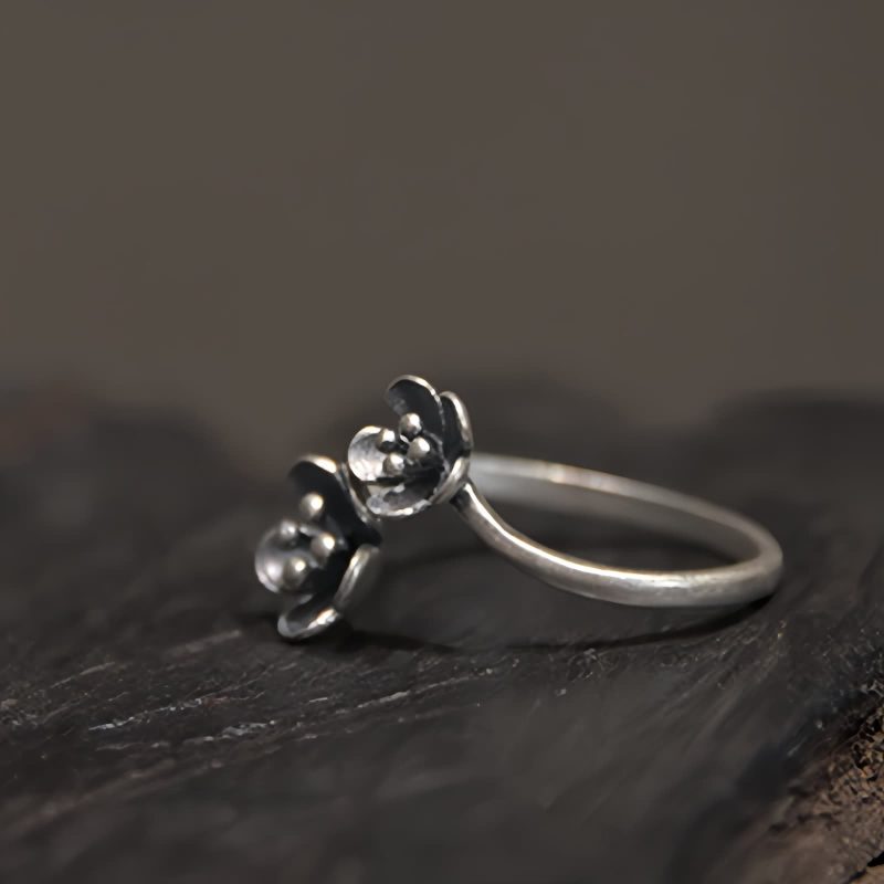 925 Silver Flower Adjustable Ring 925 Silver Flower Adjustable Ring