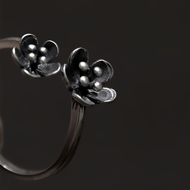 925 Silver Flower Adjustable Ring 925 Silver Flower Adjustable Ring