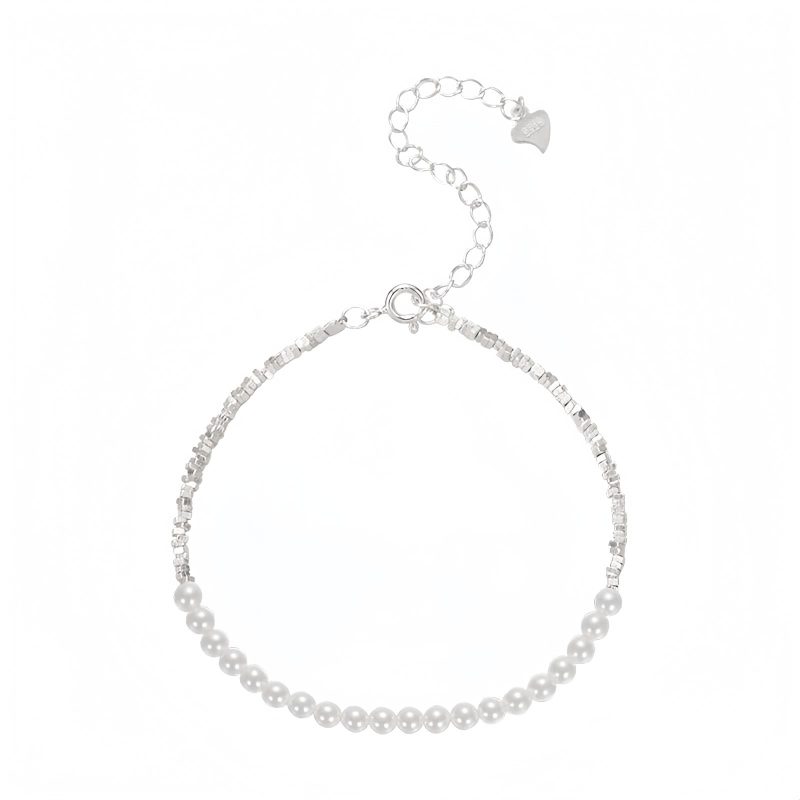 925 Silver Pearl Beads Protection Anklet 925 Silver Pearl Beads Protection Anklet